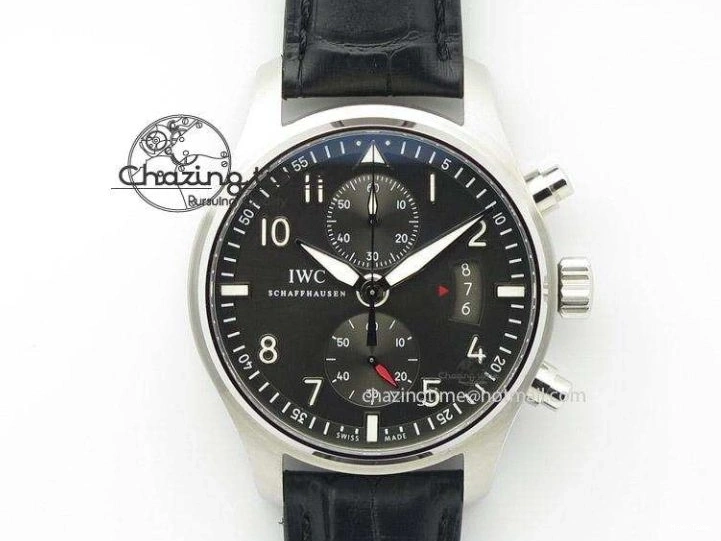 MIROTIME 0520 Pilot Chrono SS AZF 1:1 Best Edition Blue Dial on Brown Leather Strap A TimelessDesign 7060